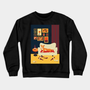 Bright greyhound drinking red wine Crewneck Sweatshirt